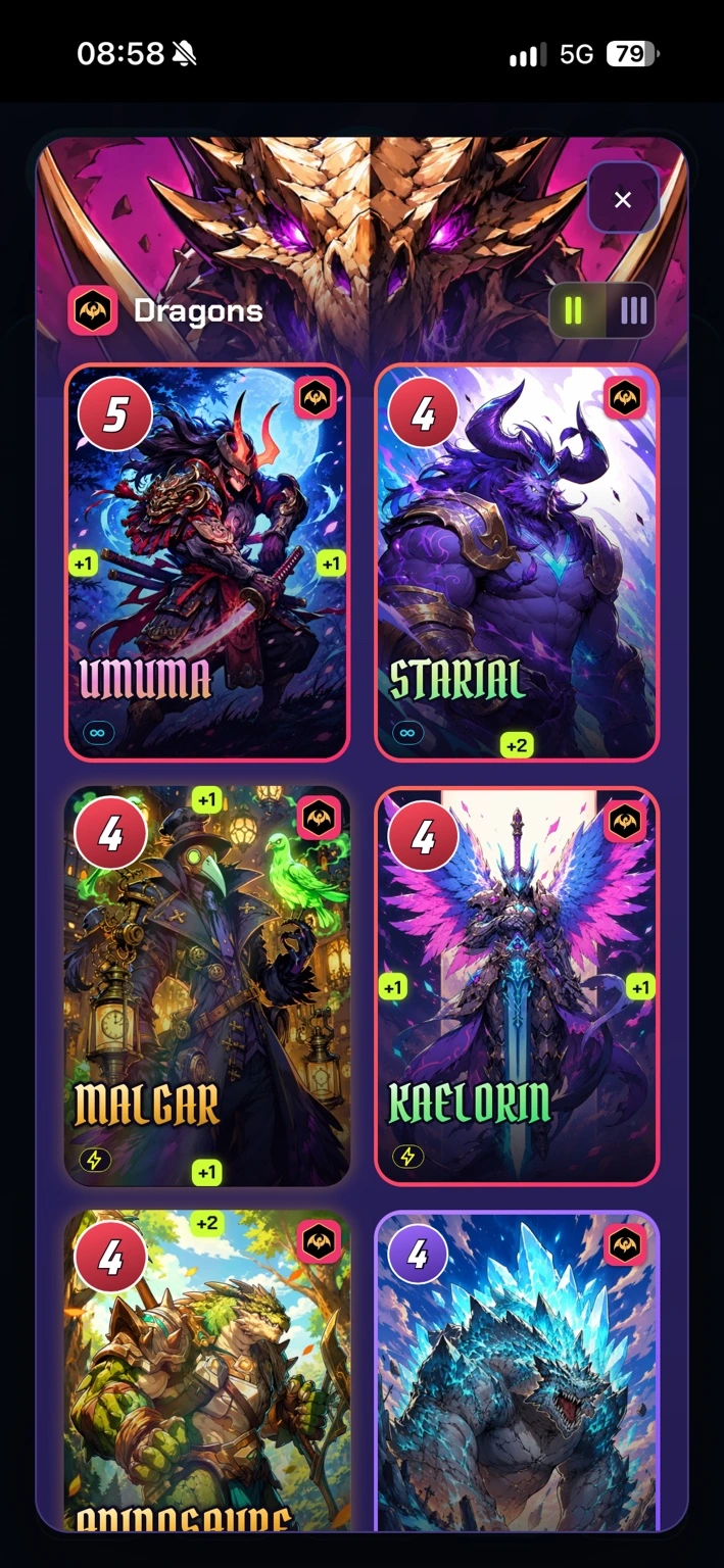 Dragons card collection